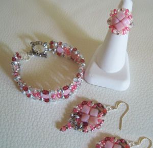 Zijdeachtige roze ring kit