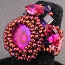 Kit bague Vanuatu abalone fuchsia