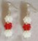 Rode en witte kerst oorbellen set