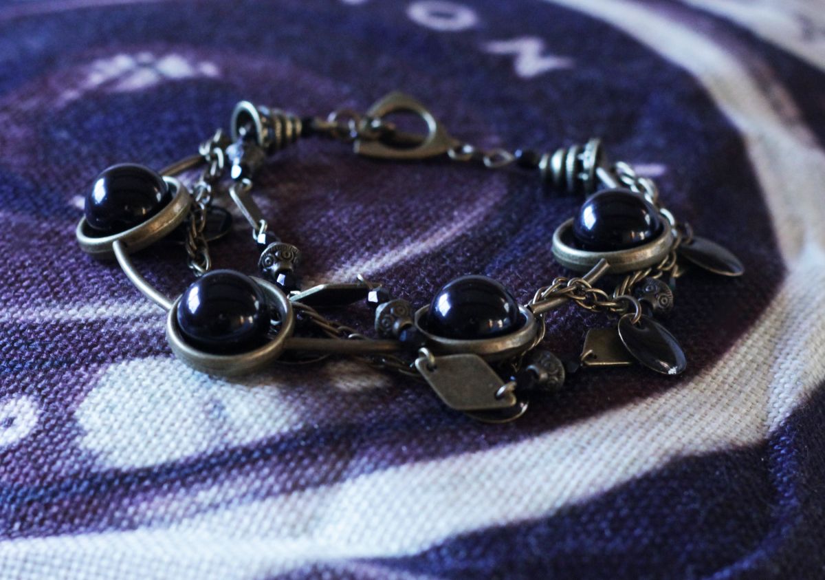 3 rijige armband kit Zwart &amp; brons