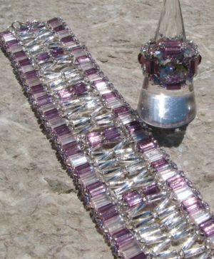 Tila &amp; Twist raamarmbandset Paars/Zilver