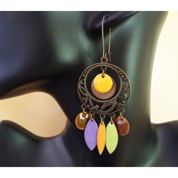 Lange Boheemse Pailletten Oorbellen