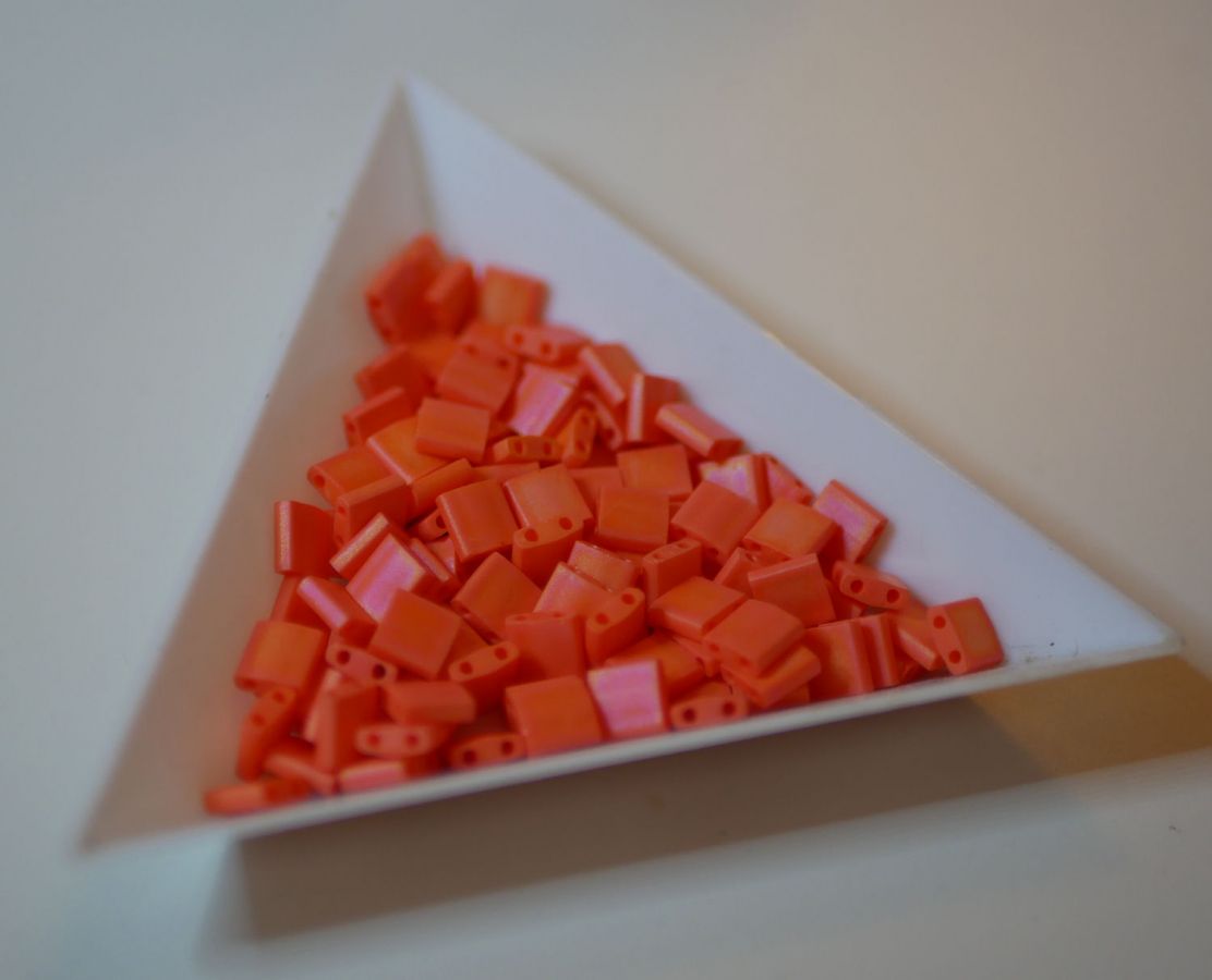 Miyuki Tila 5mm Opaque Oranje Mat Ab x 25