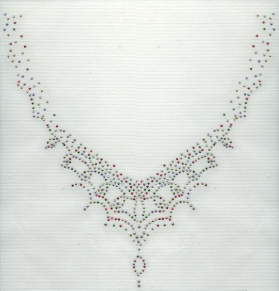 STRASS PATROON KETTING VEELKLEURIG