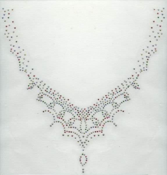 STRASS PATROON KETTING VEELKLEURIG