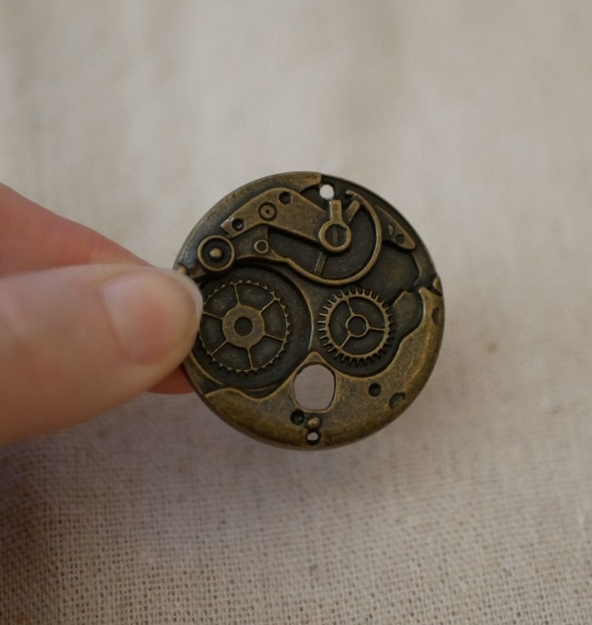 Rond bronzen Steampunk medaillon 