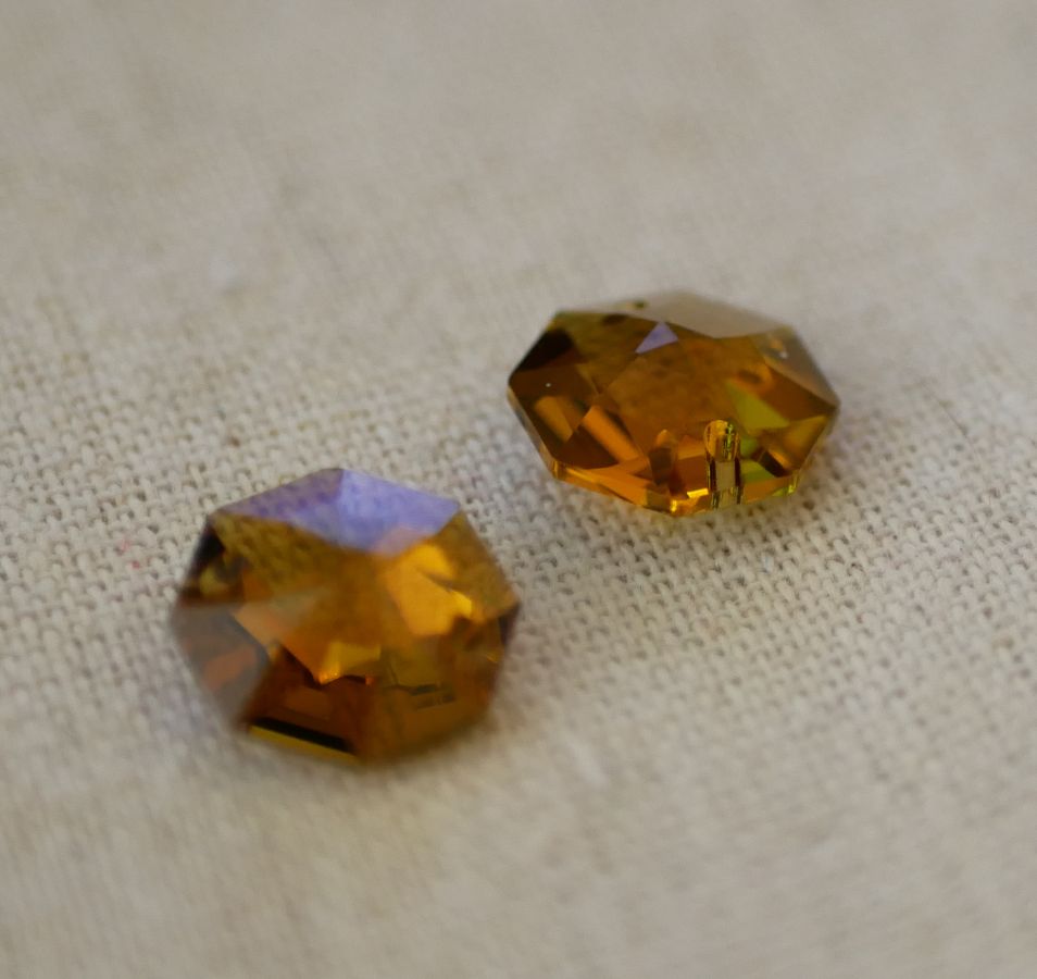 Swarovski Topaz 14mm Kristal Octagon Connector