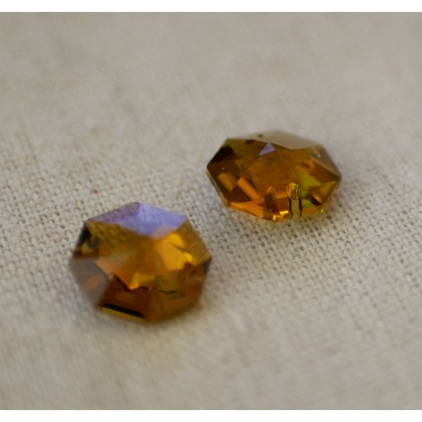 Swarovski Topaz 14mm Kristal Octagon Connector