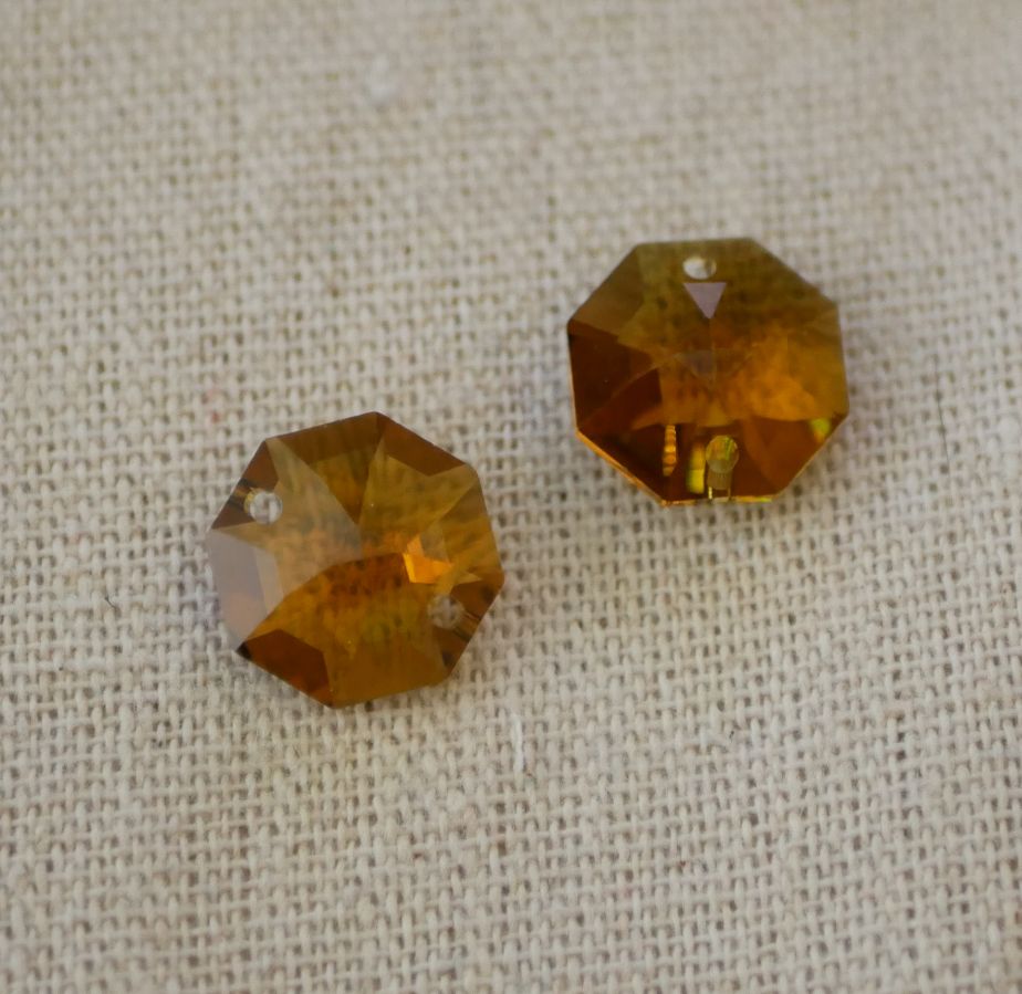 Swarovski Topaz 14mm Kristal Octagon Connector
