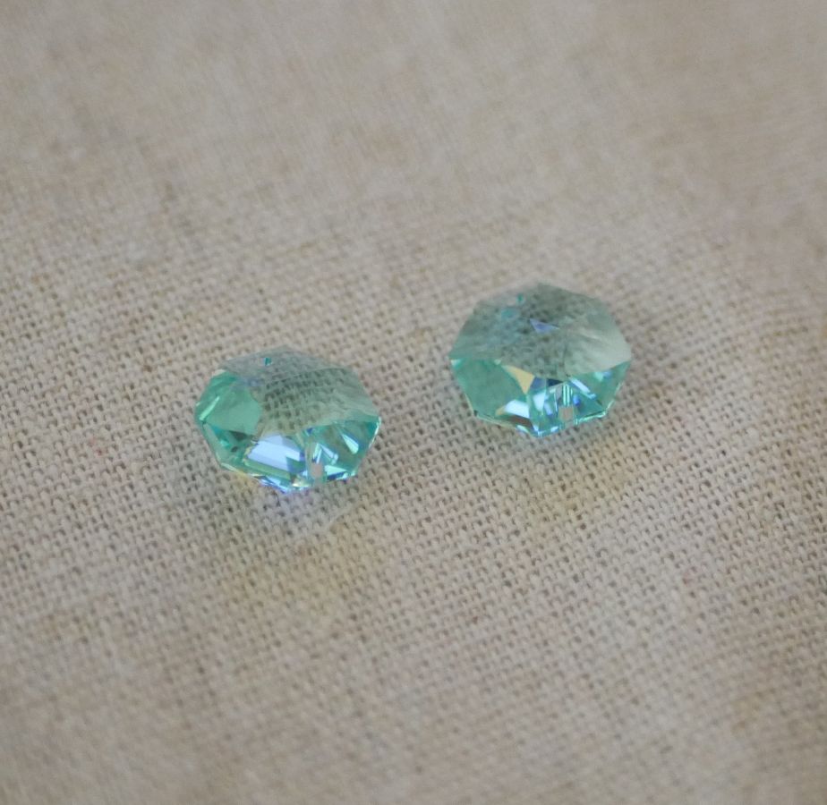 Octagon Swarovski kristal 14mm CRYSTAL BLUE AB