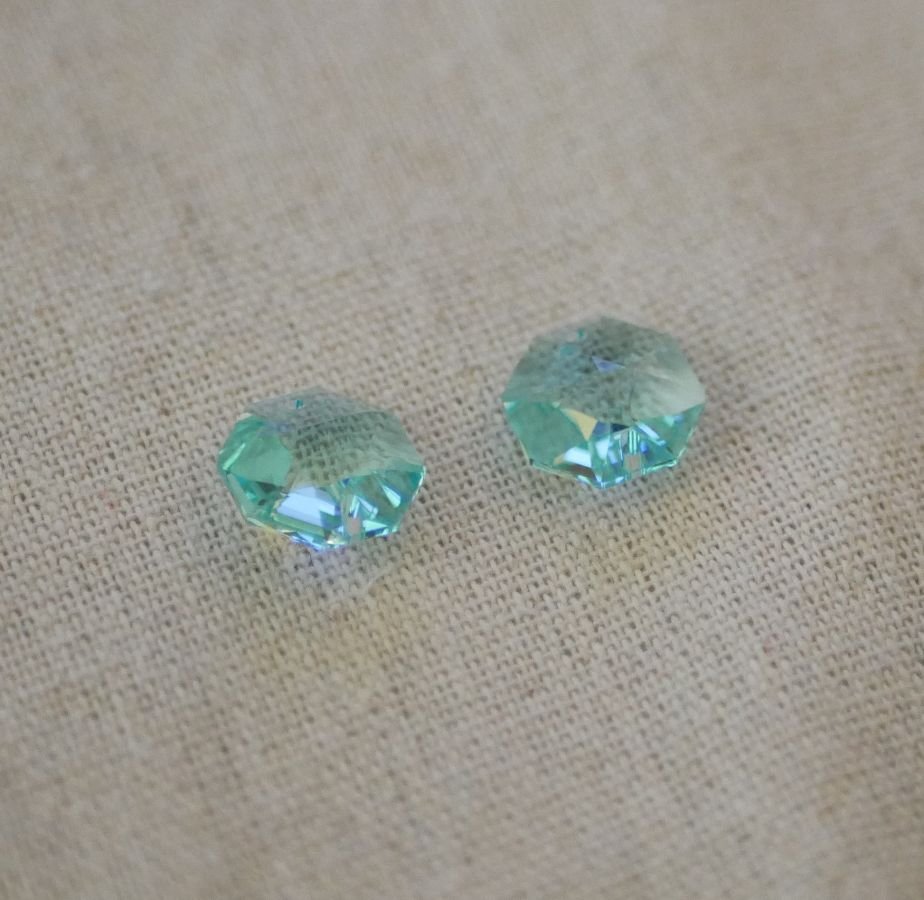 Octagon Swarovski kristal 14mm CRYSTAL BLUE AB