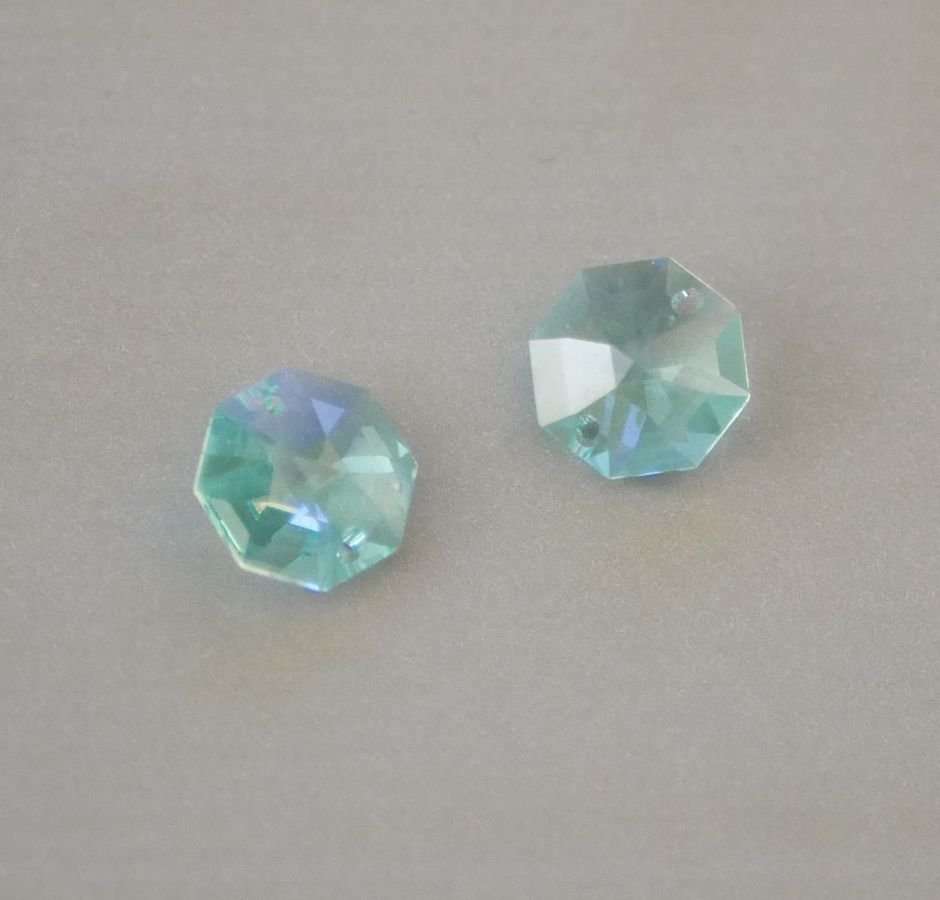 Octagon Swarovski kristal 14mm CRYSTAL BLUE AB