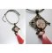 Cabochon hanger Muffin gourmand met roze pompon