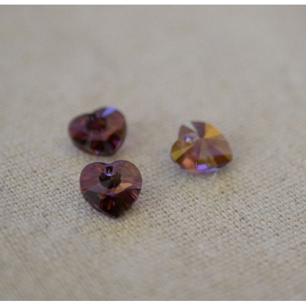 Swarovski Kristallen Hart Hanger 11 mm Kristal Lila Schaduw