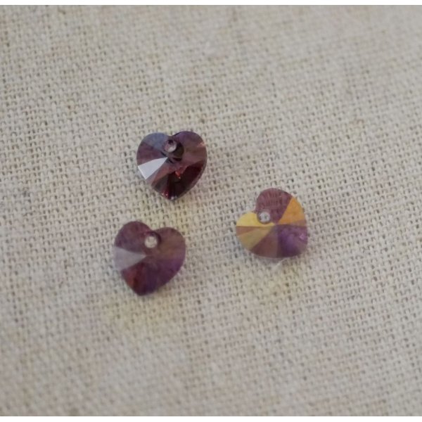 Swarovski Kristallen Hart Hanger 11 mm Kristal Lila Schaduw