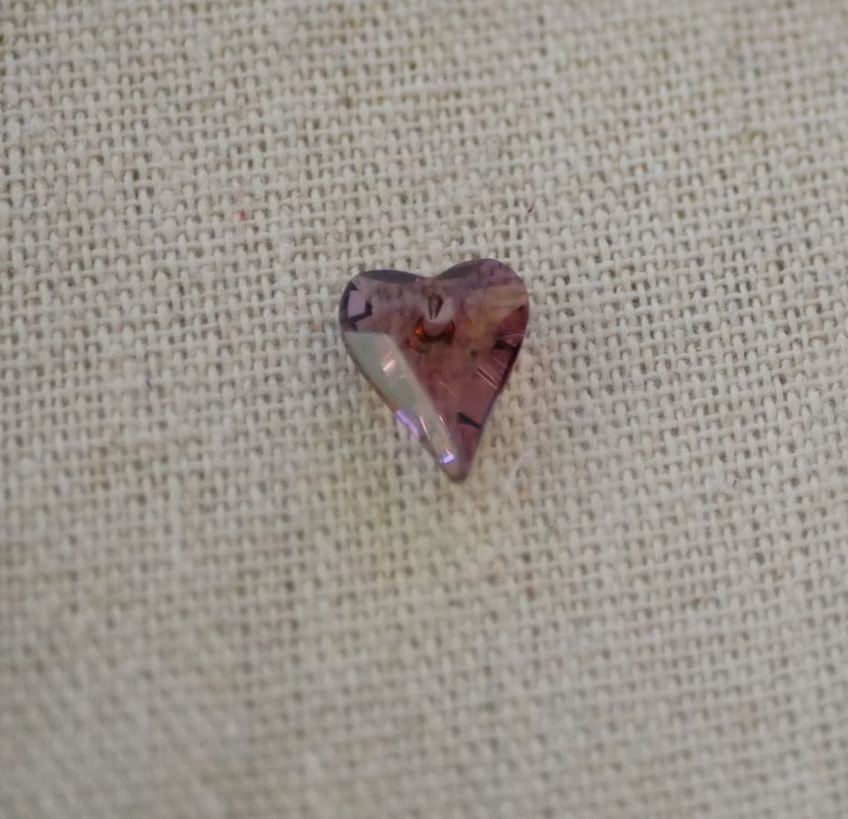 Wilde Swarovski Hart Hanger 12 mm Kristal Antiek Roze