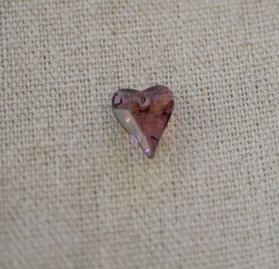 Wilde Swarovski Hart Hanger 12 mm Kristal Antiek Roze