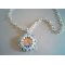 Super Duo witte medaillonhanger aan ketting