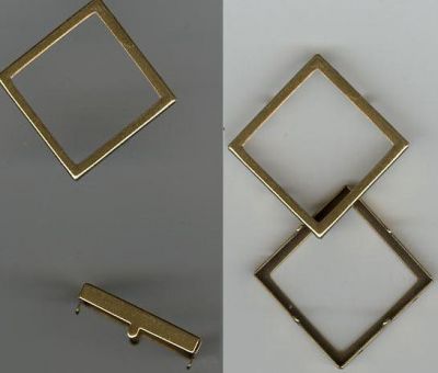 Vierkante uitgeholde 20mm vergulde zetting