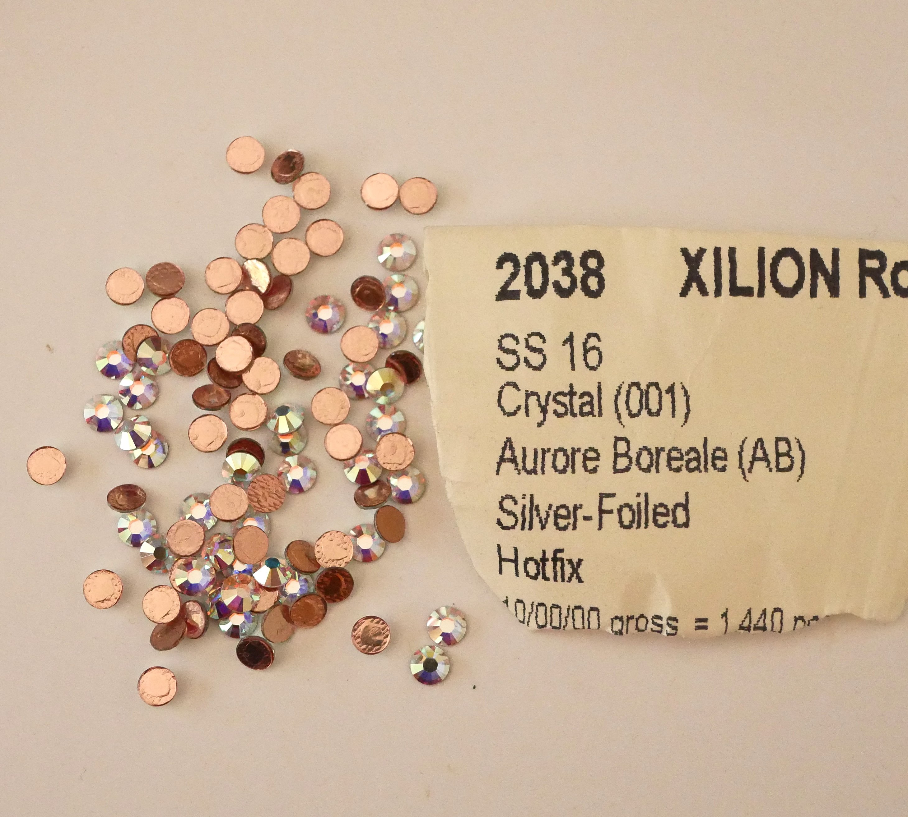 Strass SS16 kristal ab hotfix x12