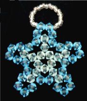 Hanglamp set Crystal Star Aqua Blauw