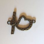 21 mm Bronzen hart T-sluiting
