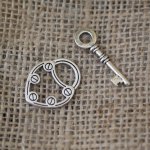 T-sluiting Slot en sleutel 30 mm verzilverd