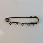 Antieke bronzen kilt pin 5 clips