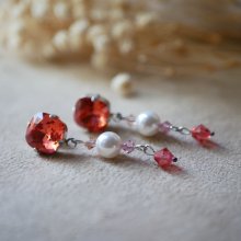 Cabochon Koraal Oorbellen