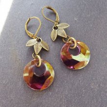 Boheemse Swarovski Lila Oorbellen