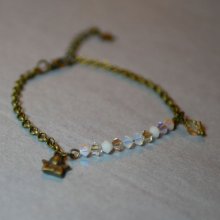 Witte en gouden fijne kettingarmband
