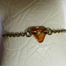 Fijne bronzen kettingarmband Driehoek 