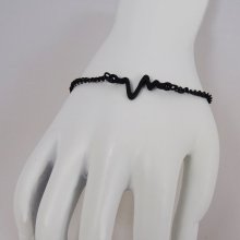 Dunne zwarte armband ontwerp Golven