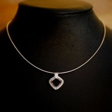 Zilveren halsketting hanger Swarovski Cosmic Square