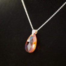 Zilveren halsketting hanger Swarovski Tear Koper
