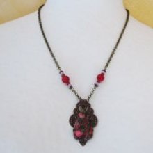 Fuchsia Jaspis hanger op patina print
