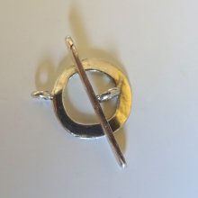 T-sluiting Platte ring 17 mm verzilverd 