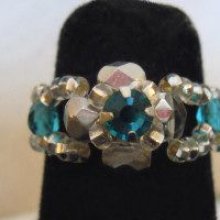 Ring in kit Lolita Strass Blauw Turkoois