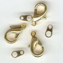 Vergulde karabijnsluiting x3