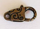 Gros fermoir mousqueton bronze 25mm (+ 0.90 €)