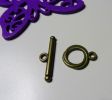Fermoir en T 3 anneaux laiton 14 mm (+ 0.80 €)