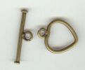Fermoir en T en forme de coeur - laiton 15mm (+ 1.10 €)