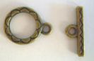 Fermoir en T Cercle - laiton vieilli 15mm (+ 0.90 €)