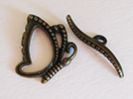 Fermoir en T Papillon de côté  bronze 20 mm (+ 1.80 €)